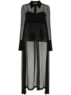 Alberta Ferretti semi-sheer asymmetric shirt - Black