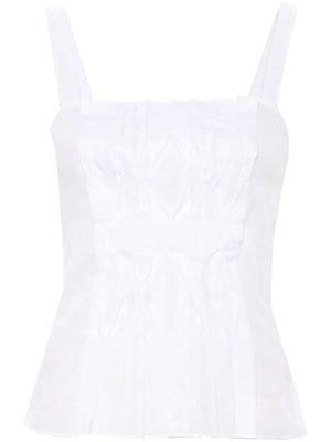 Alberta Ferretti semi-sheer shirred panel blouse - White
