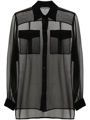 Alberta Ferretti semi-sheer silk shirt - Black