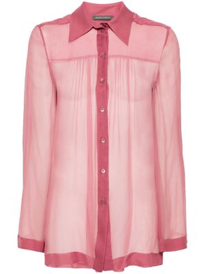Alberta Ferretti semi-sheer silk shirt - Pink
