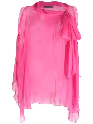 Alberta Ferretti semi-sheer sleeveless blouse - Pink