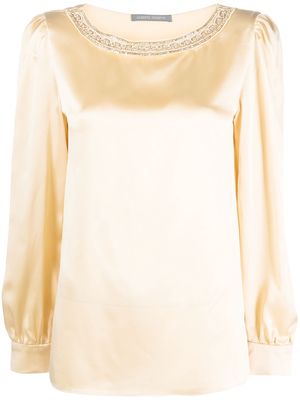 Alberta Ferretti silk long-sleeved blouse - Neutrals