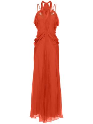 Alberta Ferretti silk maxi dress - Orange