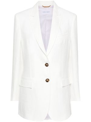 Alberta Ferretti single-breasted linen blazer - White