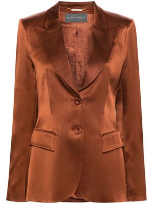 Alberta Ferretti single-breasted satin blazer - Brown