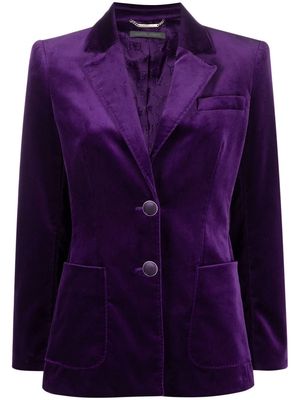 Alberta Ferretti single-breasted velvet blazer - Purple