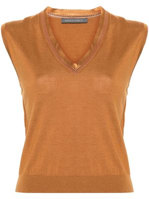 Alberta Ferretti sleeveless fine-knit top - Brown