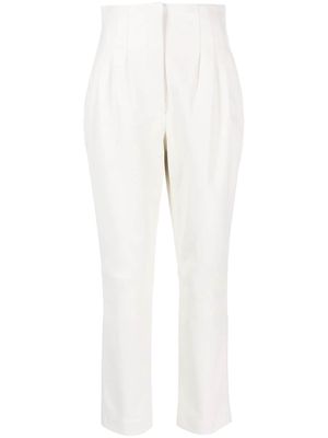 Alberta Ferretti straight-leg leather trousers - White
