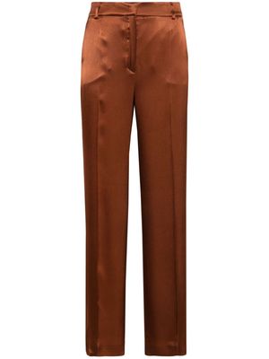 Alberta Ferretti straight-leg satin trousers - Brown