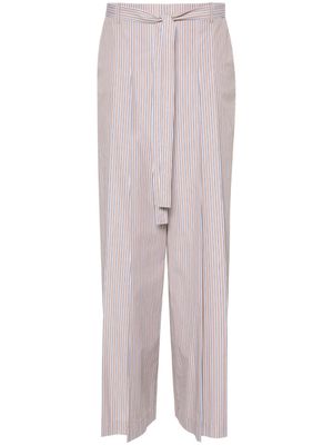 Alberta Ferretti striped pleated wide trousers - Neutrals
