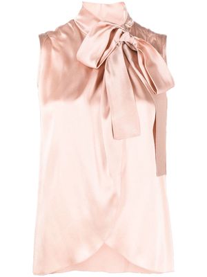Alberta Ferretti tie-neck layered blouse - Pink