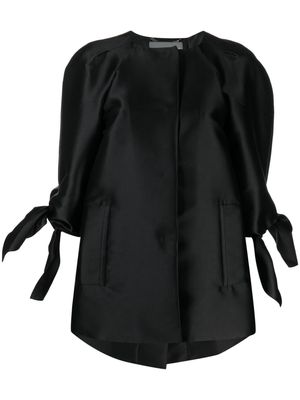 Alberta Ferretti tie-sleeved satin jacket - Black