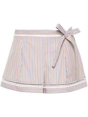 Alberta Ferretti tied striped shorts - Neutrals