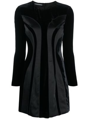 Alberta Ferretti tonal velvet minidress - Black