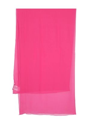 Alberta Ferretti transparent-design silk scarf - Pink