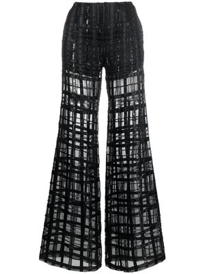 Alberta Ferretti transparent palazzo trousers - Black