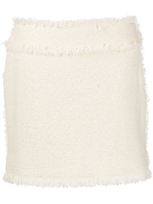 Alberta Ferretti tweed-design mini skirt - White