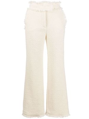 Alberta Ferretti tweed straight-leg trousers - White