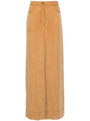 Alberta Ferretti twill wide trousers - Brown