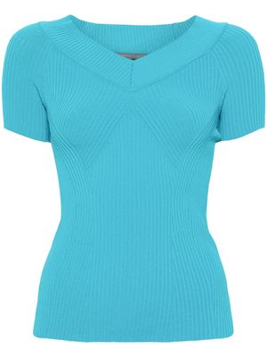 Alberta Ferretti V-neck knitted top - Blue