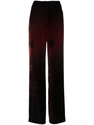 Alberta Ferretti velvet straight-leg trousers - Red