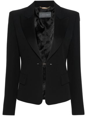 Alberta Ferretti wide-peak-lapels crepe blazer - Black