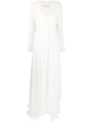 Alberta Ferretti wrap-design V-neck dress - White