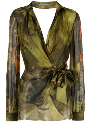 Alberta Ferretti wrap-detailed blouse - Green
