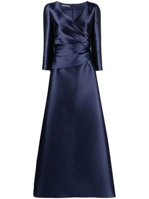 Alberta Ferretti wrap-front satin gown - Blue