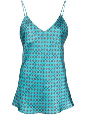 Alberto Biani abstract-pattern silk camisole top - Blue