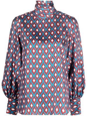 Alberto Biani all-over geometric-print blouse - Blue