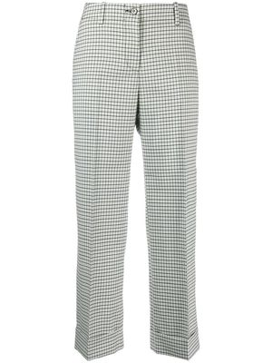 Alberto Biani check-pattern virgin-wool cropped trousers - Green