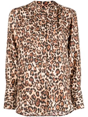 Alberto Biani cheetah-print silk shirt - Neutrals