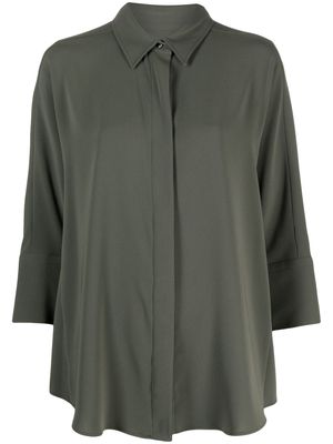 Alberto Biani cropped-sleeve button-up shirt - Green