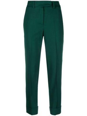 Alberto Biani cropped tapered stretch-wool trousers - Green