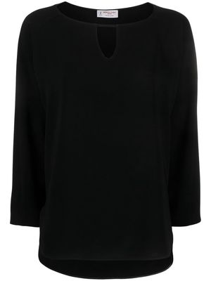 Alberto Biani cut-out long sleeved blouse - Black