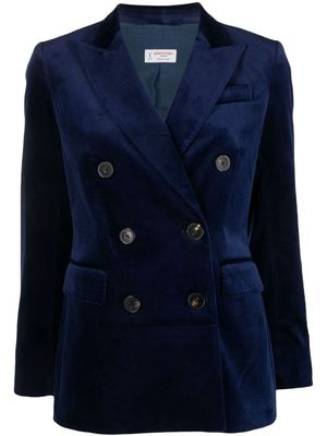 Alberto Biani double-breasted cotton-blend blazer - Blue