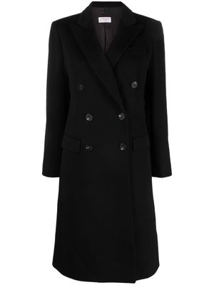 Alberto Biani double-breasted wool long coat - Black
