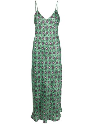 Alberto Biani floral-pattern slip dress - Green