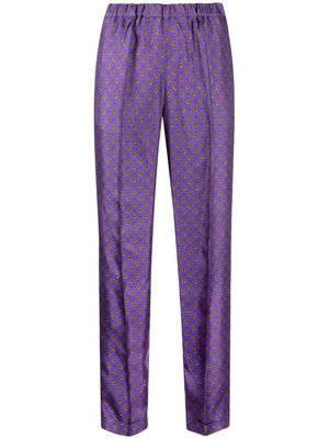 Alberto Biani floral-print tapered trousers - Purple
