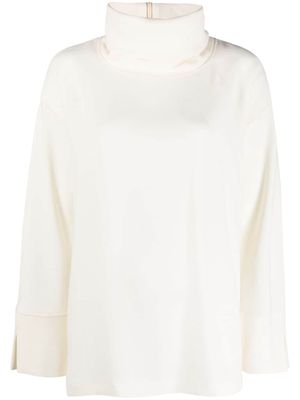 Alberto Biani high-neck knitted blouse - Neutrals