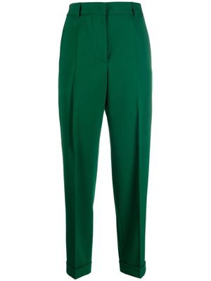 Alberto Biani high-waist pressed-crease trousers - Green