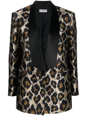 Alberto Biani leopard-print shawl-lapel blazer - Neutrals