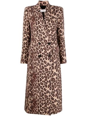 Alberto Biani leopard-print wool coat - Neutrals