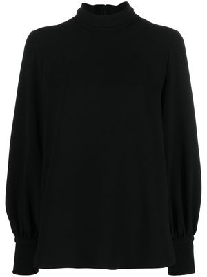 Alberto Biani mock-neck puff-sleeve blouse - Black