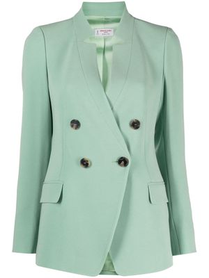 Alberto Biani notched-collar double-breasted blazer - Green