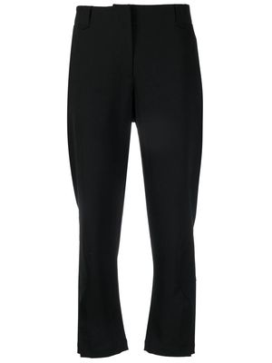 Alberto Biani notched-detail tapered cropped trousers - Black