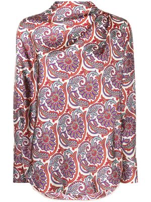 Alberto Biani paisley-print silk blouse - Purple