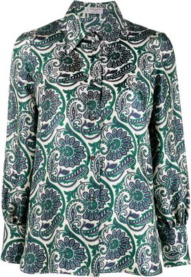 Alberto Biani paisley-print silk shirt - Green