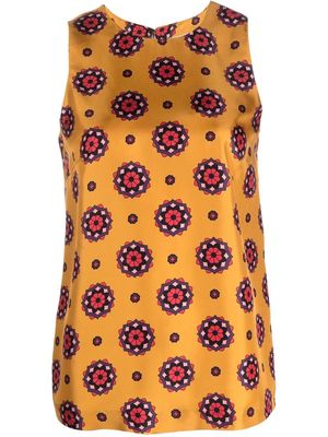 Alberto Biani patterned silk blouse - Yellow